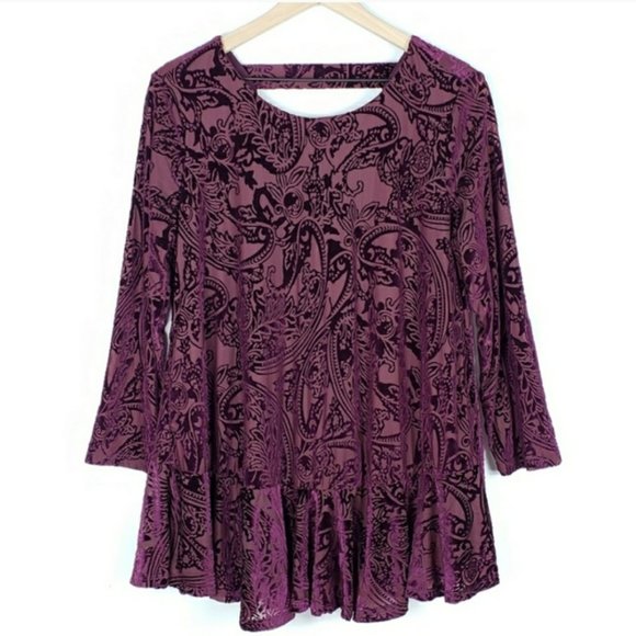 Altar'd State Tops - Altar'd State Burnout Velvet Swing Tunic SZ Medium